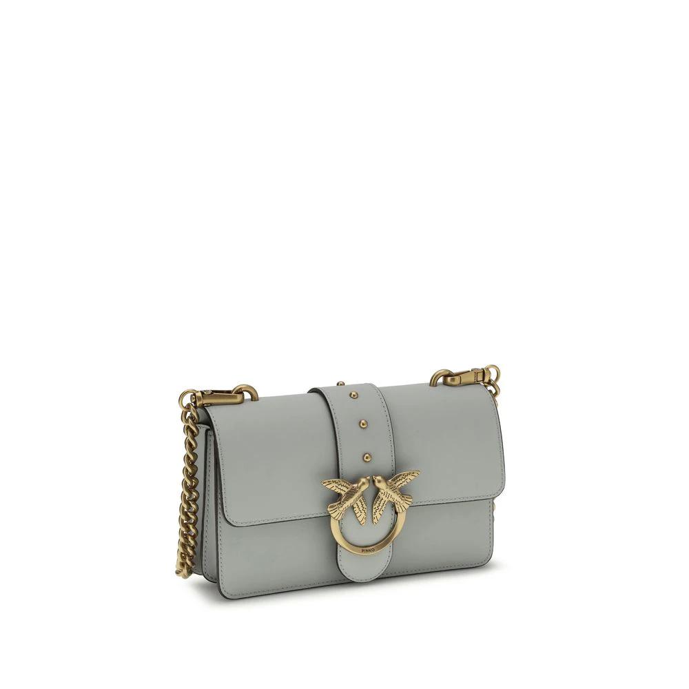 PINKO Gray Calf Leather Bos Taurus Shoulder Bag by PINKO