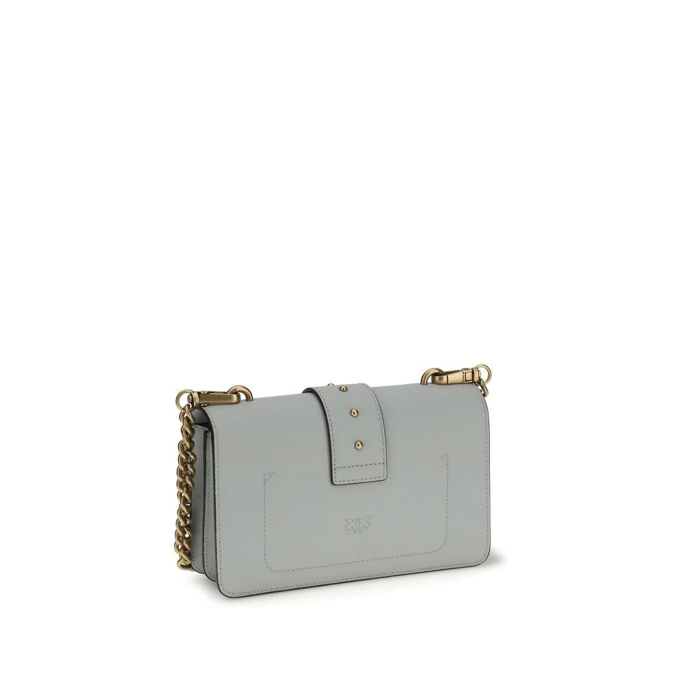 PINKO Gray Calf Leather Bos Taurus Shoulder Bag by PINKO