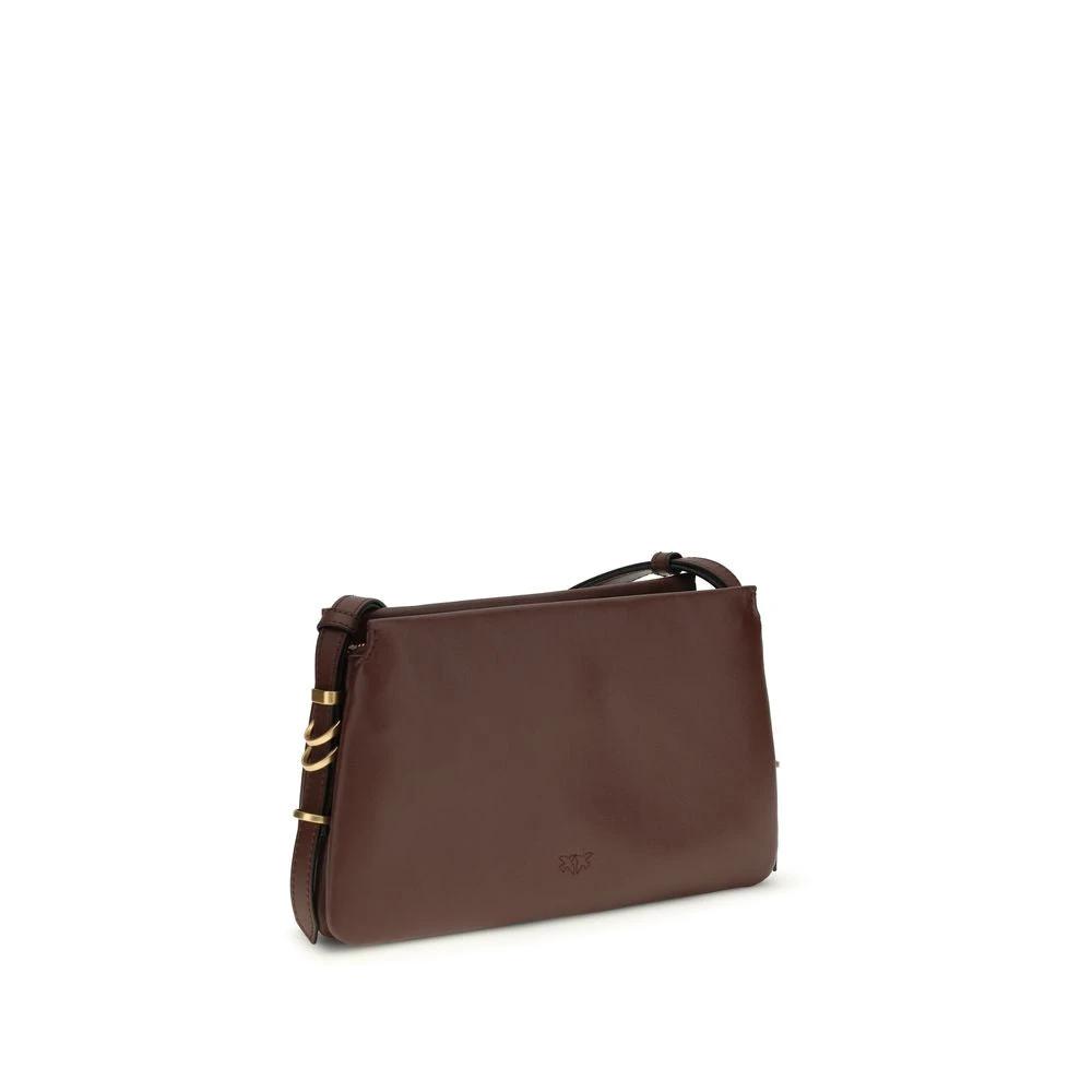 PINKO Brown Calf Leather Bos Taurus Shoulder Bag by PINKO