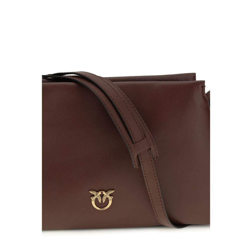 PINKO Brown Calf Leather Bos Taurus Shoulder Bag by PINKO