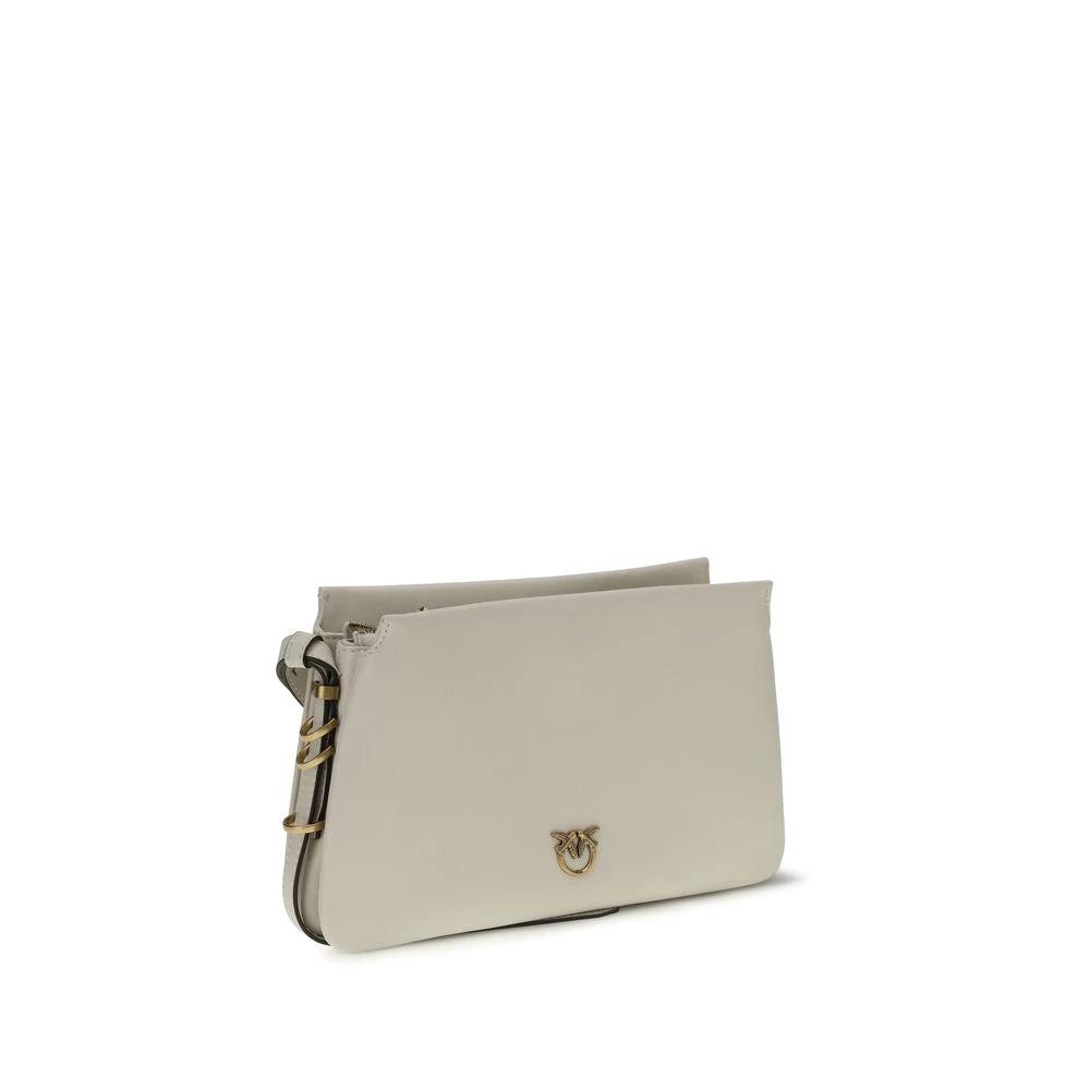PINKO White Calf Leather Bos Taurus Shoulder Bag by PINKO