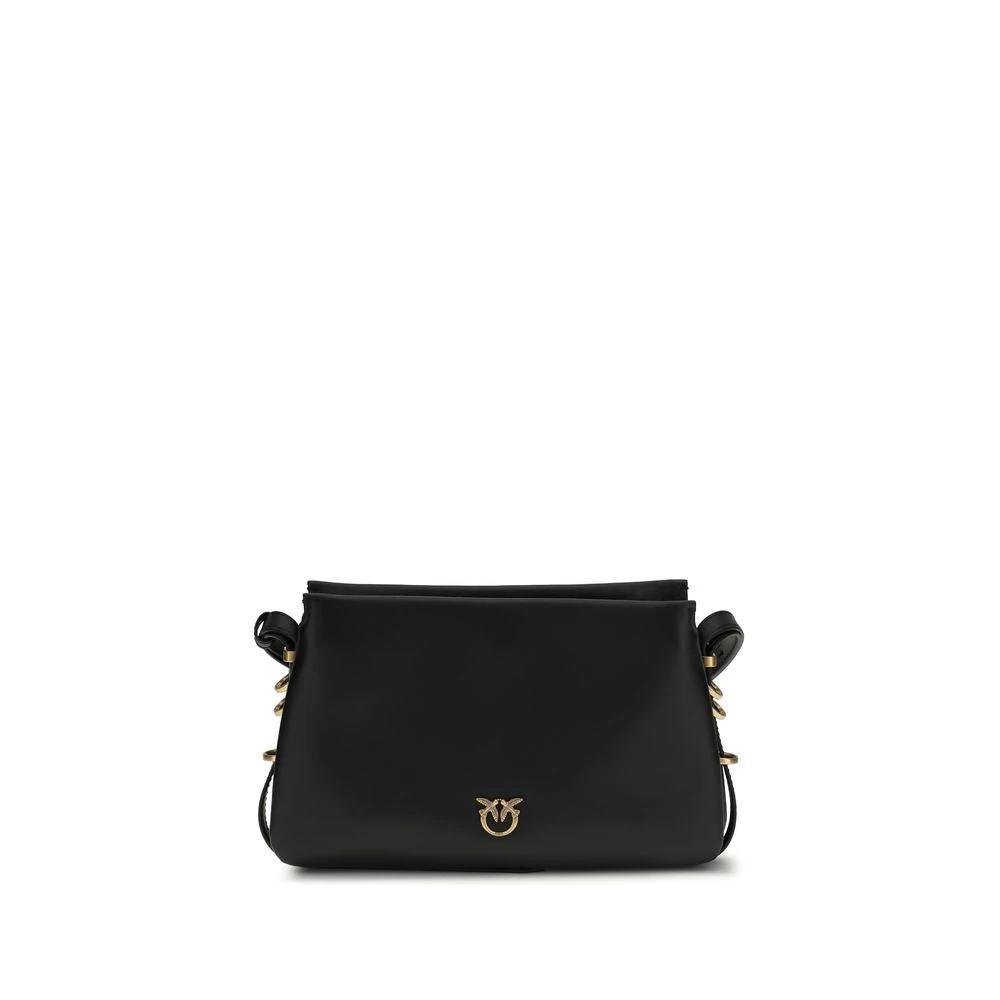 PINKO Black Calf Leather Bos Taurus Shoulder Bag by PINKO