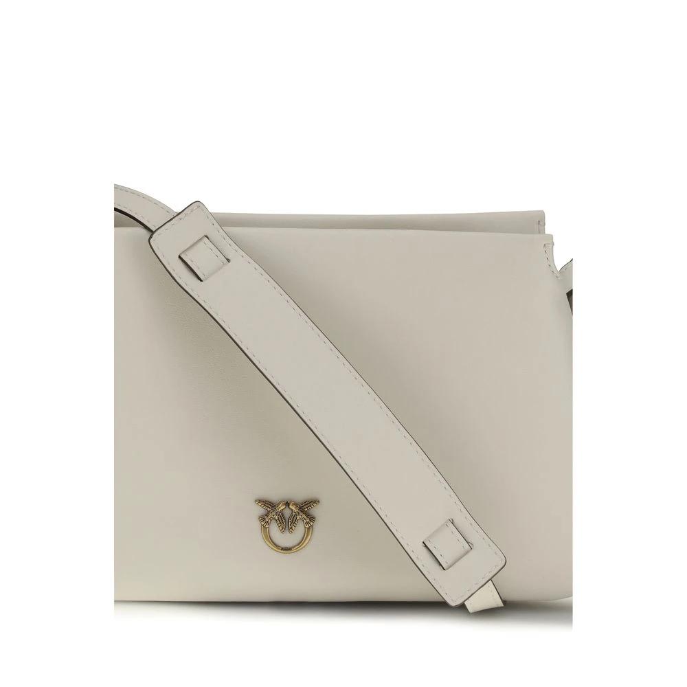 PINKO White Calf Leather Bos Taurus Shoulder Bag by PINKO
