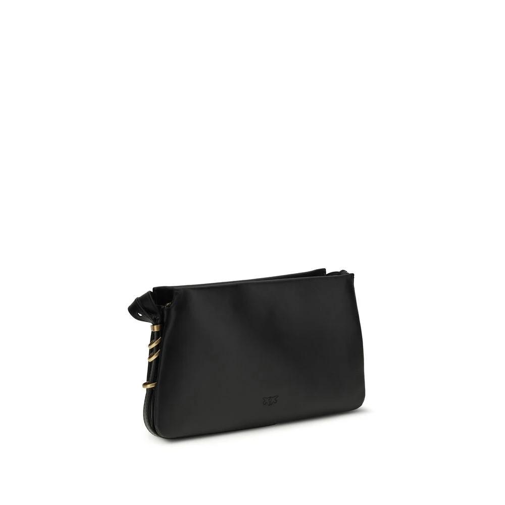 PINKO Black Calf Leather Bos Taurus Shoulder Bag by PINKO