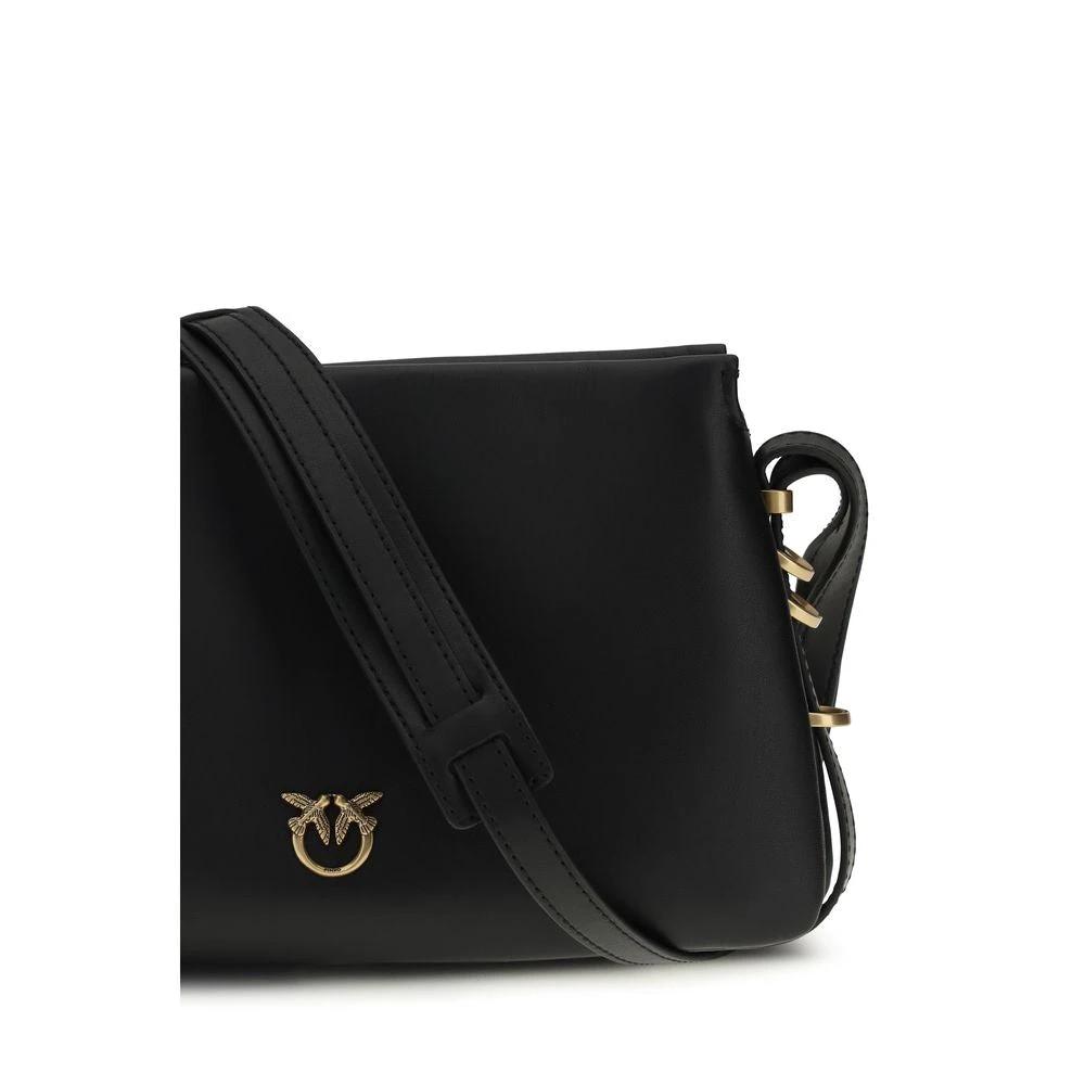 PINKO Black Calf Leather Bos Taurus Shoulder Bag by PINKO