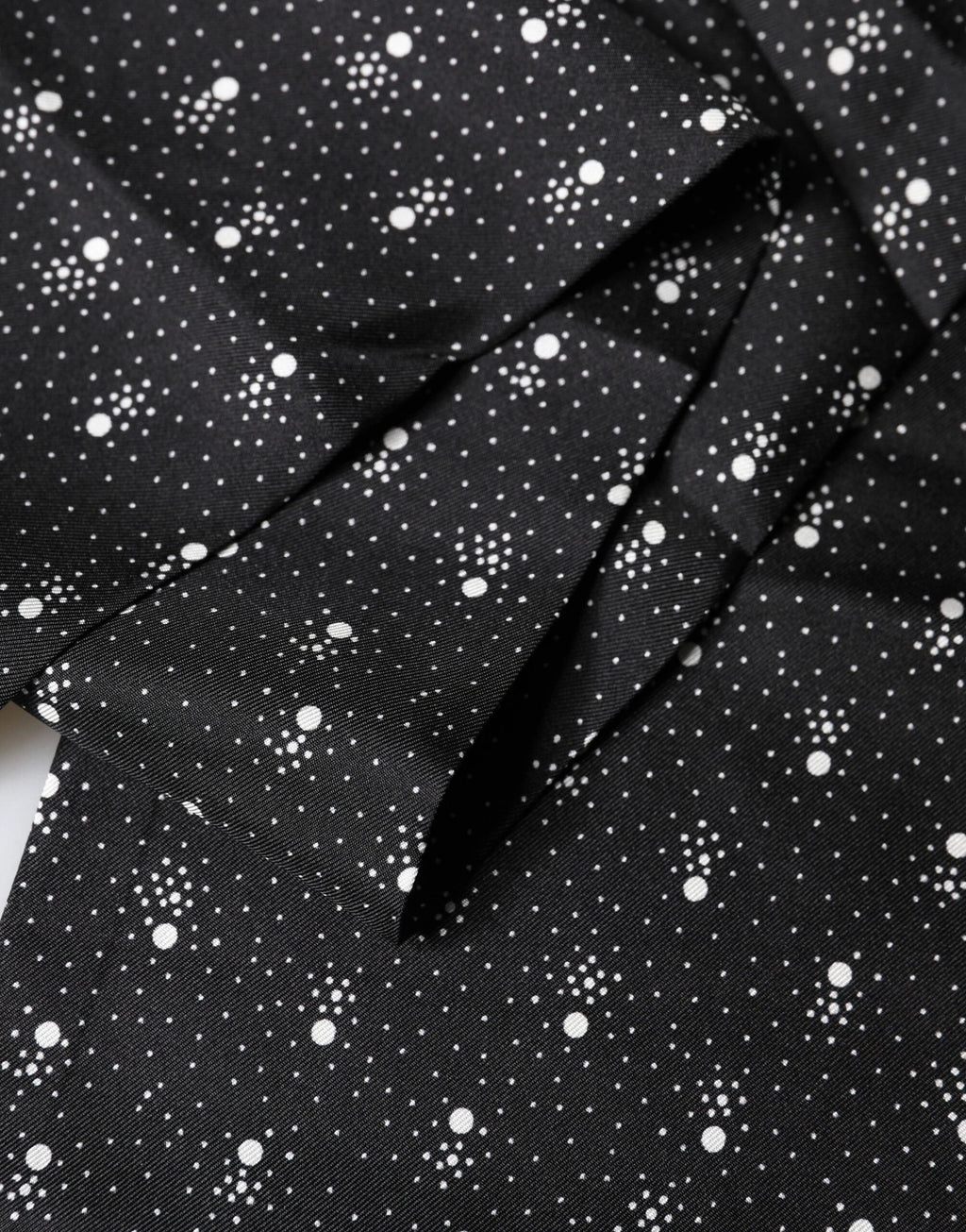 Dolce & Gabbana Black White Silk Dotted Print Foulard 140cm X 15cm Scarf by Dolce & Gabbana