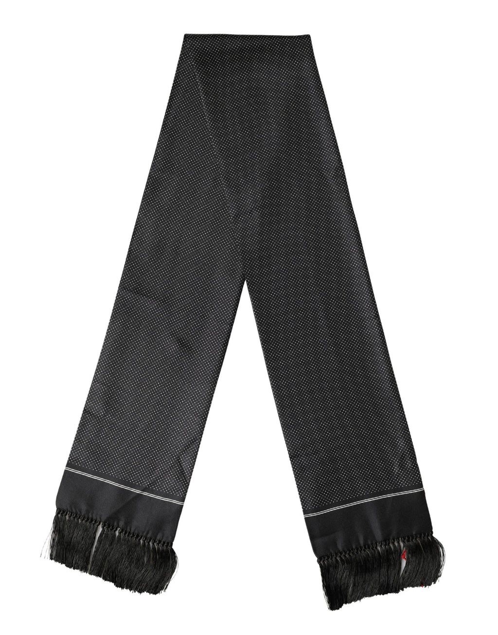 Dolce & Gabbana Black Silk Polka Dot Crown Foulard 140cm X 16.5cm Scarf by Dolce & Gabbana