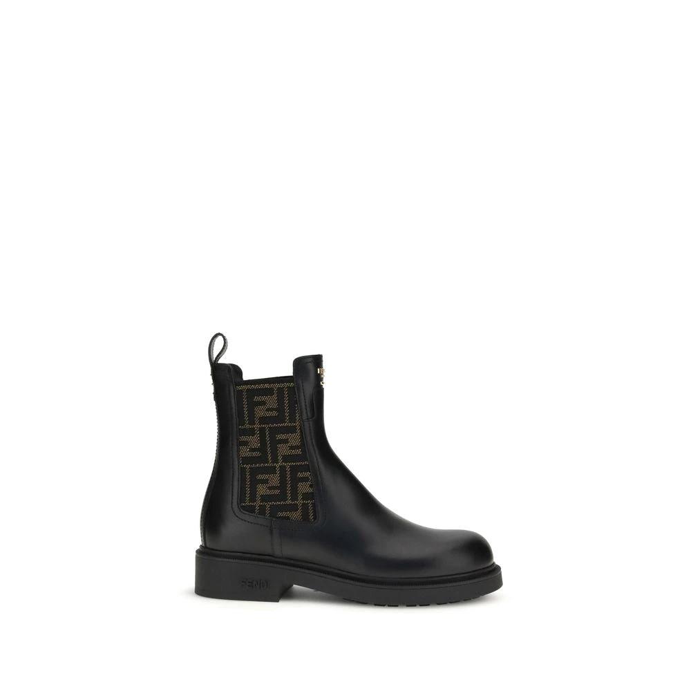 Bottines Fendi Bos Taurus en cuir de veau noir