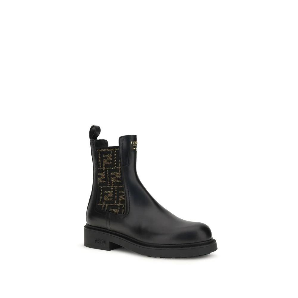 Bottines Fendi Bos Taurus en cuir de veau noir