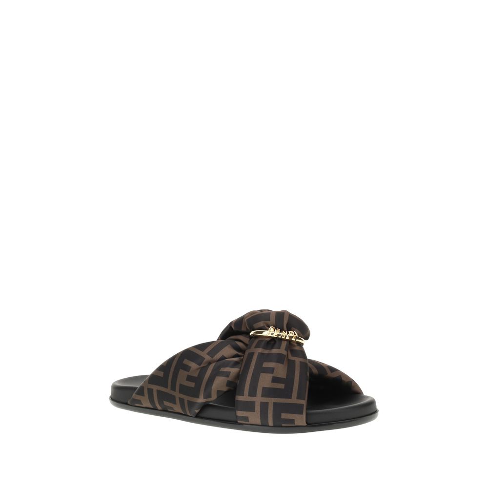 Fendi Multicolor Elastane Flat Sandals