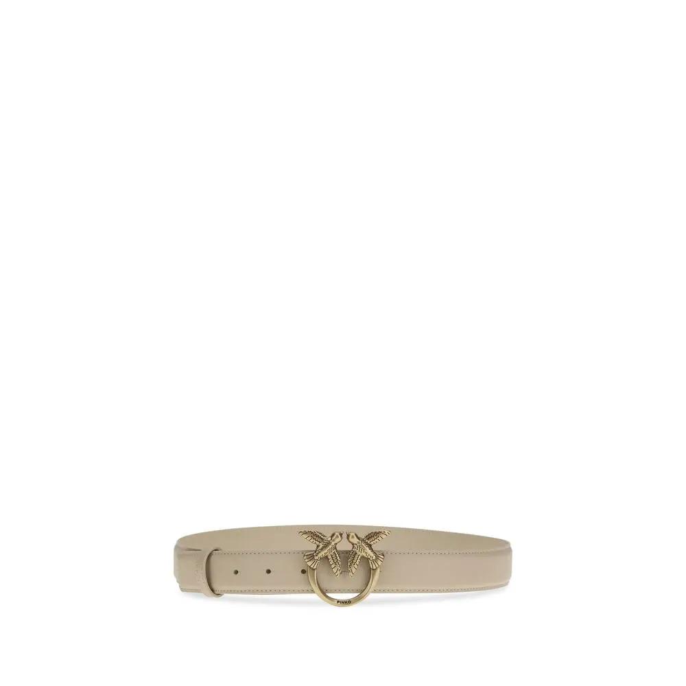 Ceinture PINKO Bos Taurus en cuir de veau beige