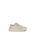 Women’s Beige Suede & Re-Nylon Sneakers – Prada Athletic Lace-Up Shoes SS26