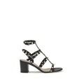 Valentino Garavani Black Calf Leather Bos Taurus Platform Sandals by Valentino Garavani