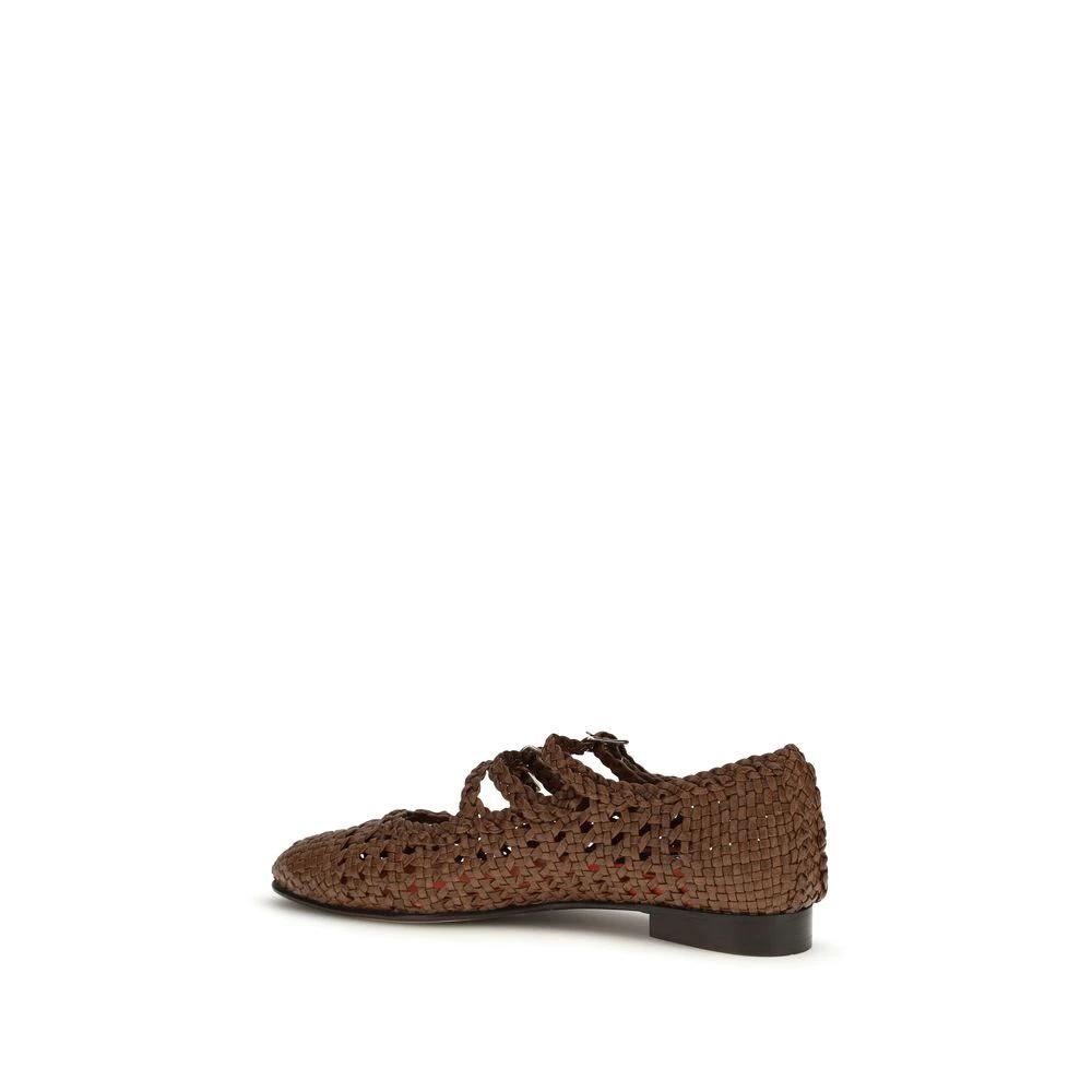 Ballerines Bos Taurus en cuir de veau marron Carel Paris