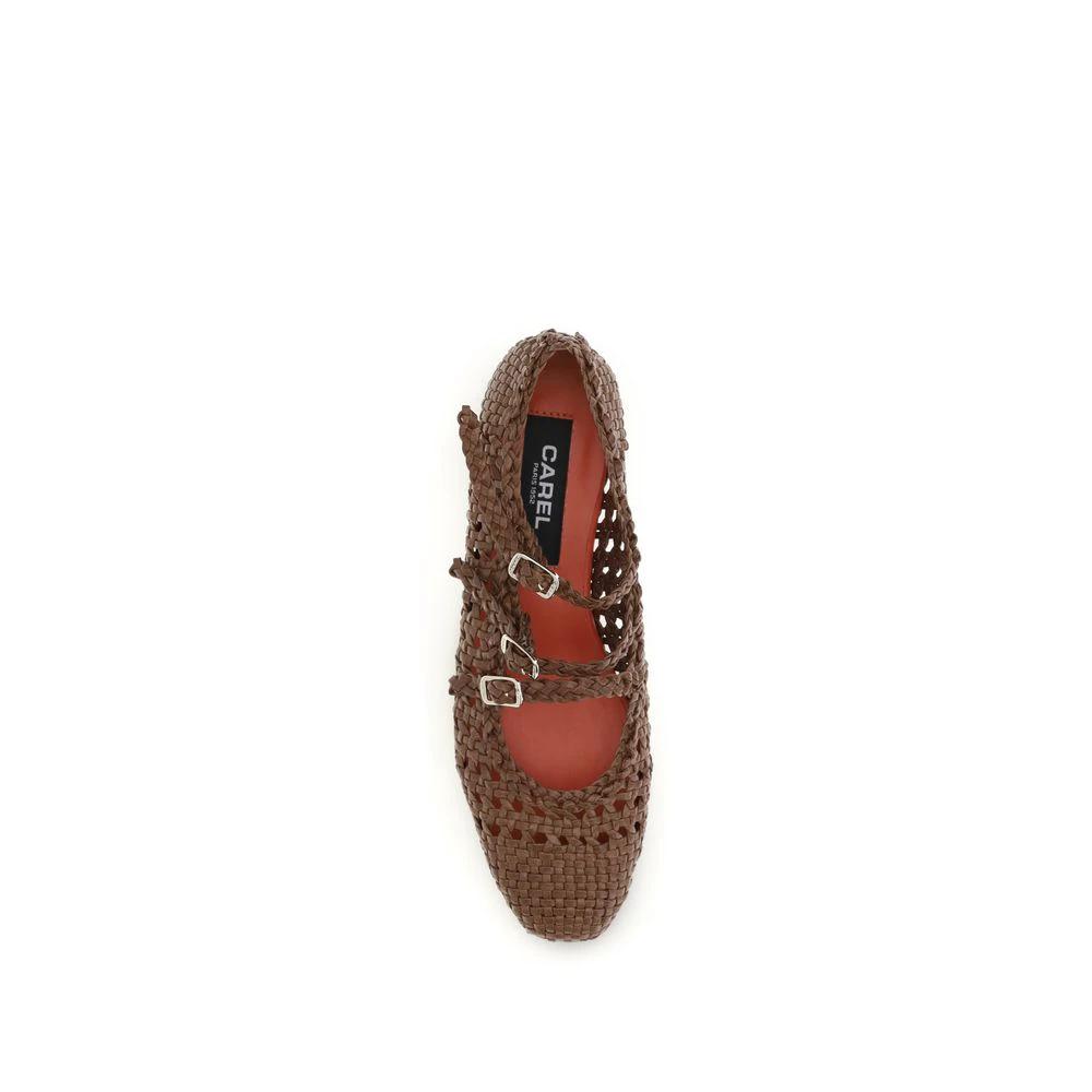 Ballerines Bos Taurus en cuir de veau marron Carel Paris
