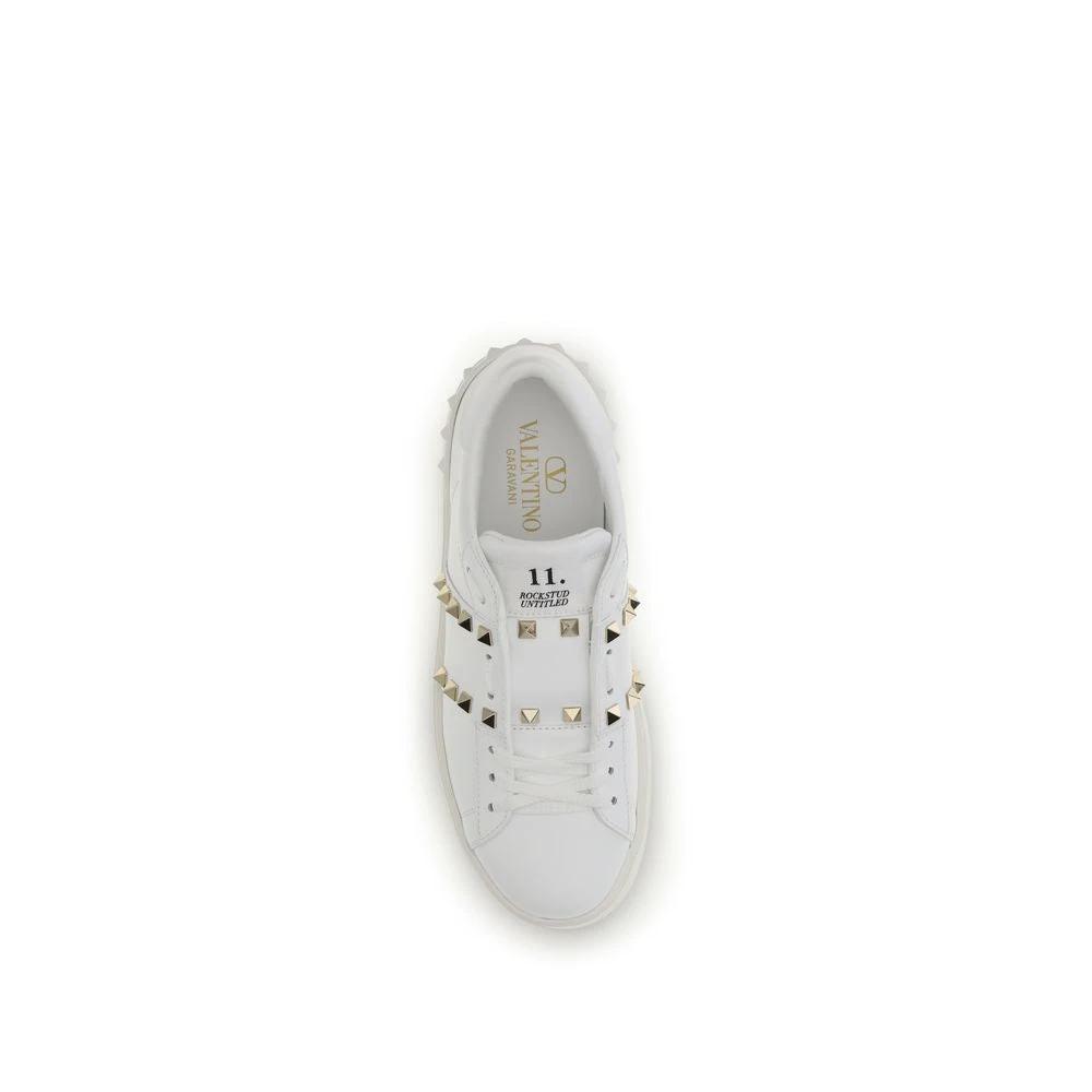 Valentino Garavani White Calf Leather Bos Taurus Platform Sneakers by Valentino Garavani