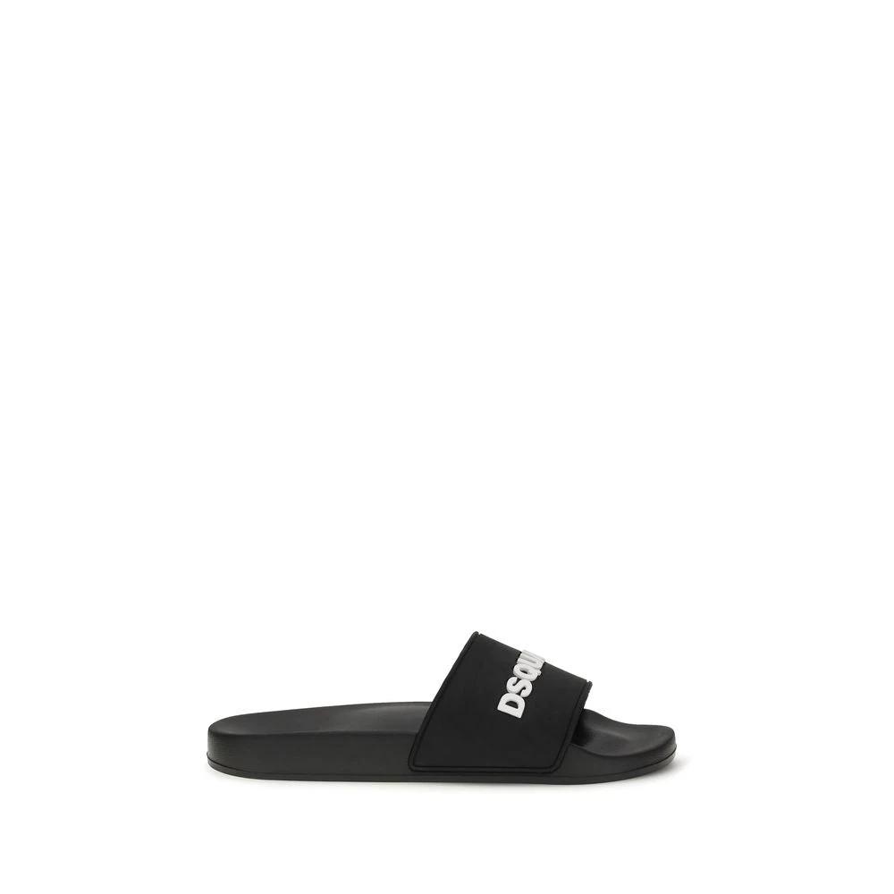 Dsquared² Black Rubber Sandals by Dsquared²