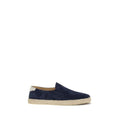 Espadrilles Bos Taurus en cuir de veau bleu Brunello Cucinelli