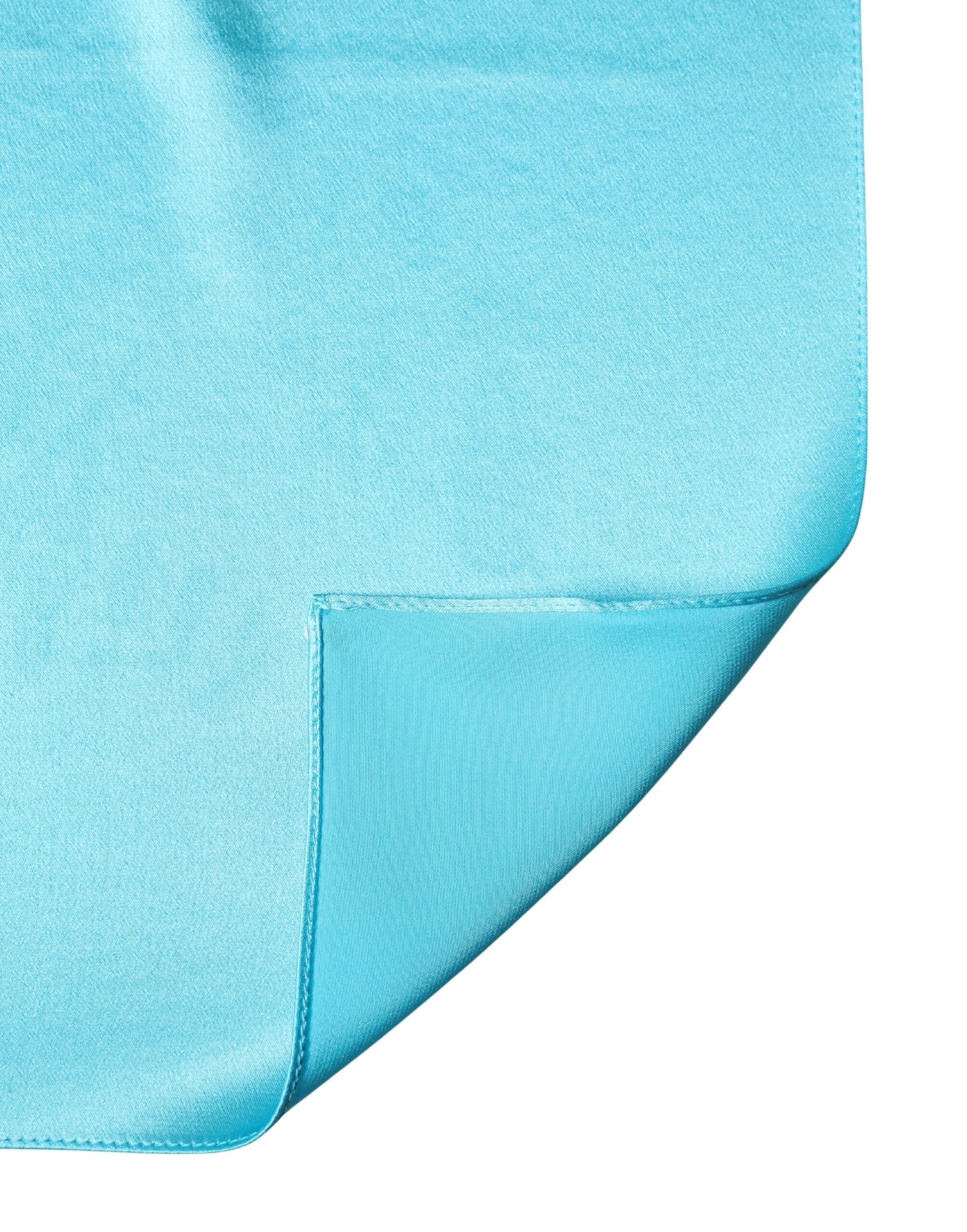 Dolce & Gabbana Turquoise Blue Silk Pocket Square Handkerchief 34cm x 34cm Scarf by Dolce & Gabbana