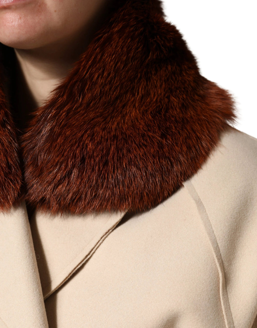 Dolce & Gabbana Brown Mink Fur Collar Women Neck Wrap 60cm x 14cm Scarf by Dolce & Gabbana