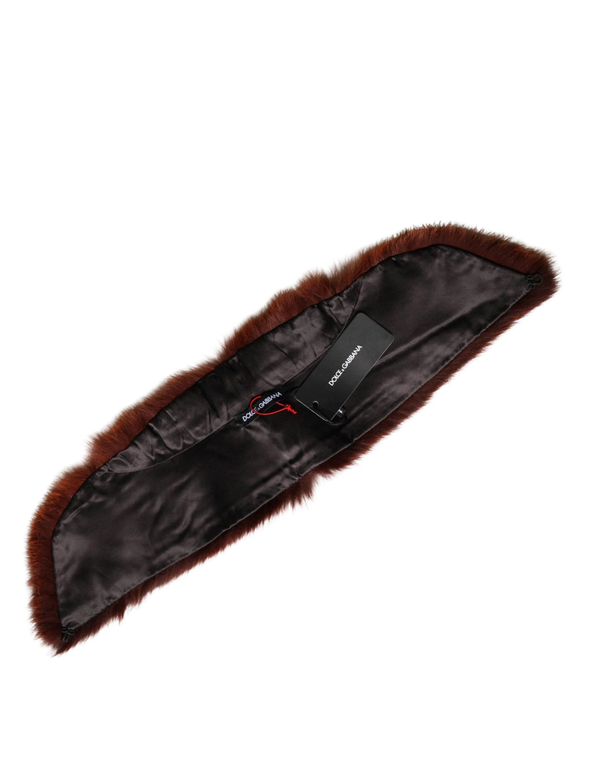 Dolce & Gabbana Brown Mink Fur Collar Women Neck Wrap 60cm x 14cm Scarf by Dolce & Gabbana