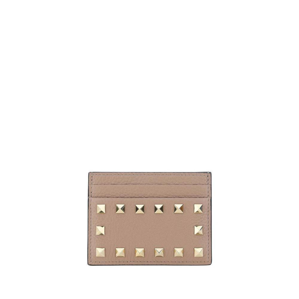 Valentino Garavani Beige Calf Leather Bos Taurus Wallet by Valentino Garavani