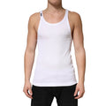 Dolce & Gabbana White Ribbed Cotton Sleeveless Tank Top T-shirt by Dolce & Gabbana