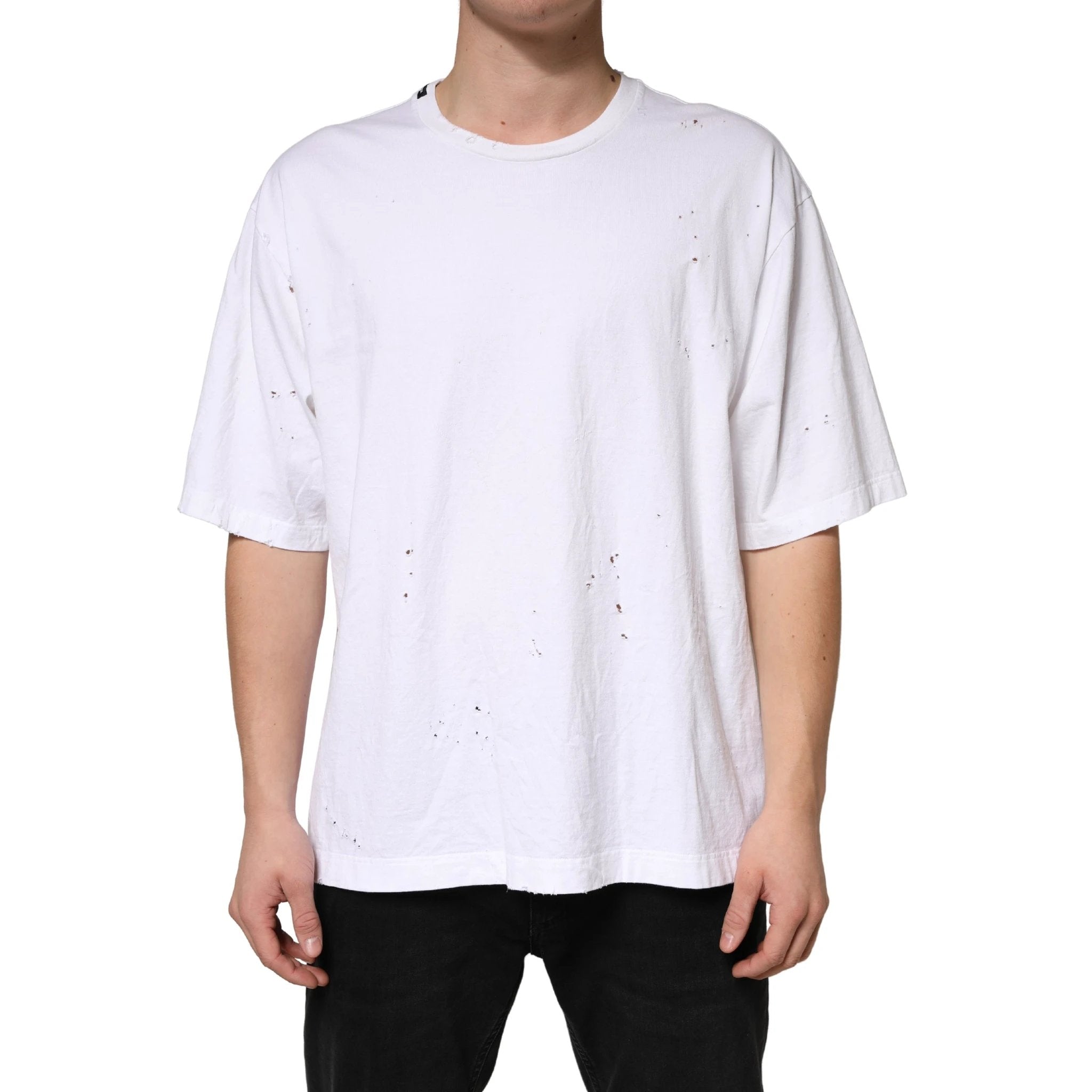 Dolce & Gabbana White Cotton Crewneck Short Sleeve T-Shirt by Dolce & Gabbana