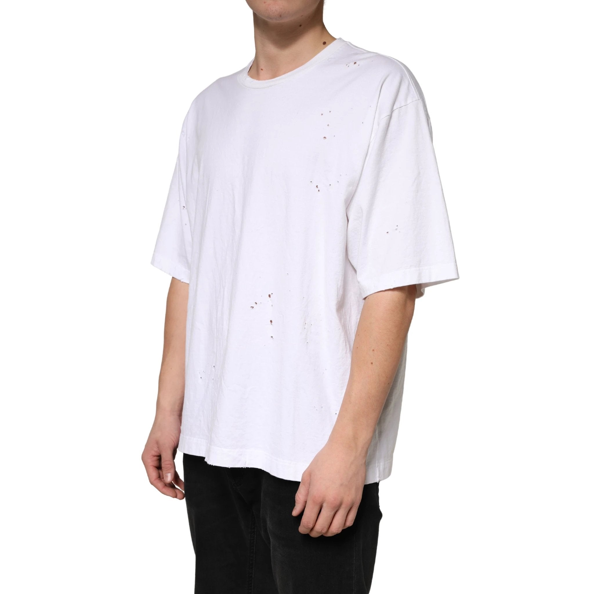 Dolce & Gabbana White Cotton Crewneck Short Sleeve T-Shirt by Dolce & Gabbana