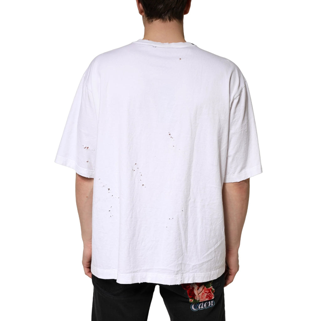 Dolce & Gabbana White Cotton Crewneck Short Sleeve T-Shirt by Dolce & Gabbana