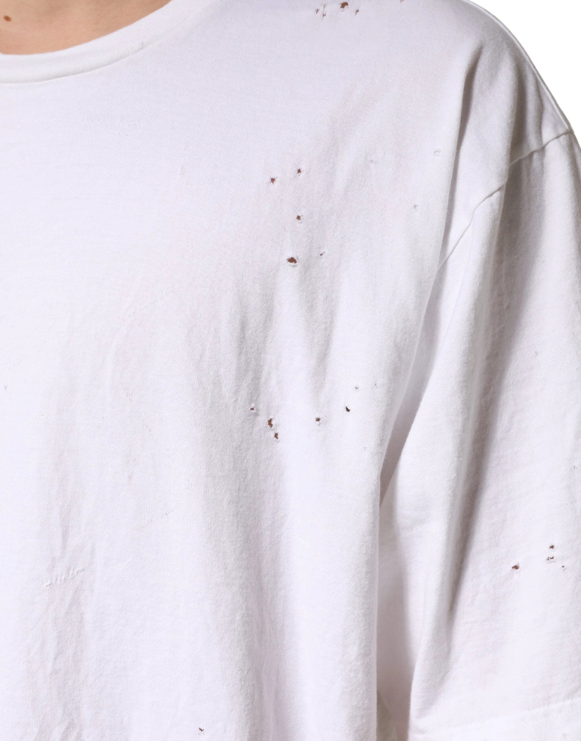 Dolce & Gabbana White Cotton Crewneck Short Sleeve T-Shirt by Dolce & Gabbana