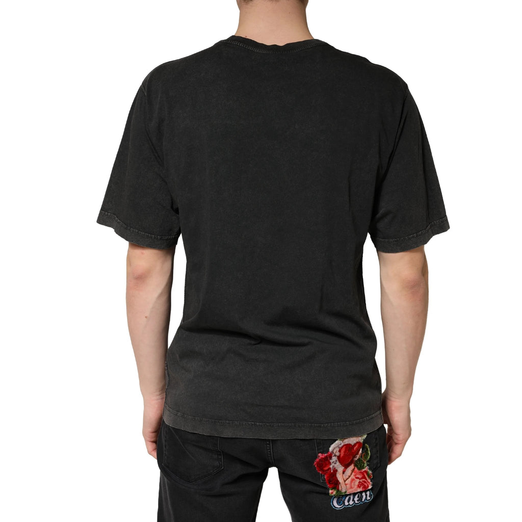 Dolce & Gabbana Black Cotton Crewneck Short Sleeve T-Shirt by Dolce & Gabbana