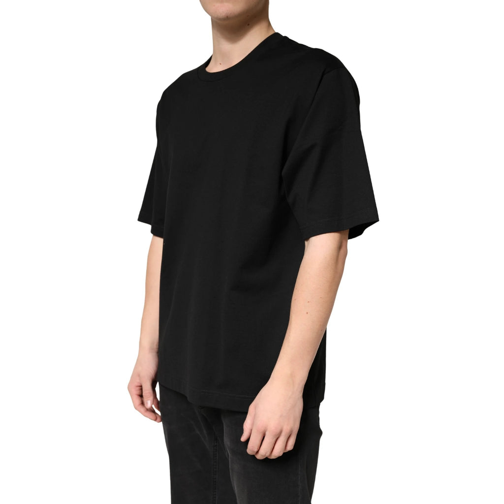 Dolce & Gabbana Black Cotton Crewneck Short Sleeve T-Shirt by Dolce & Gabbana