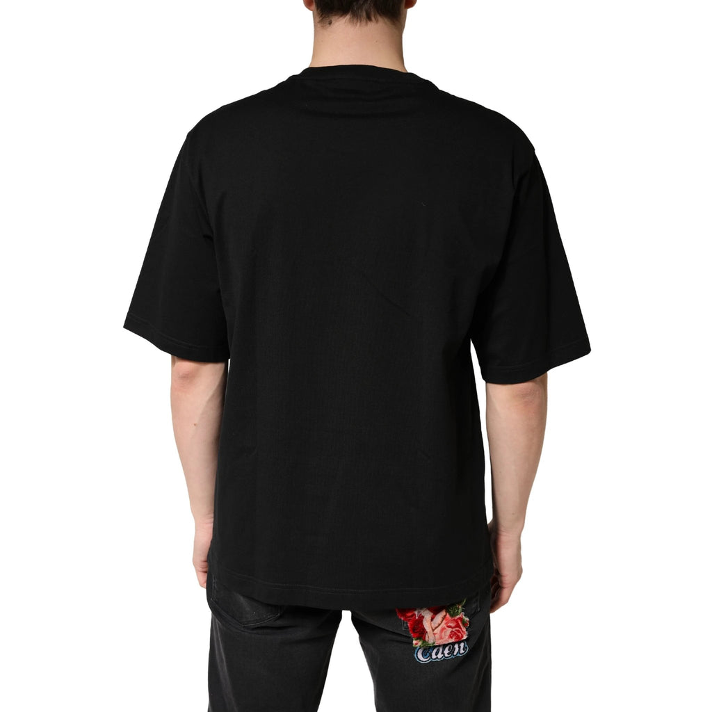 Dolce & Gabbana Black Cotton Crewneck Short Sleeve T-Shirt by Dolce & Gabbana