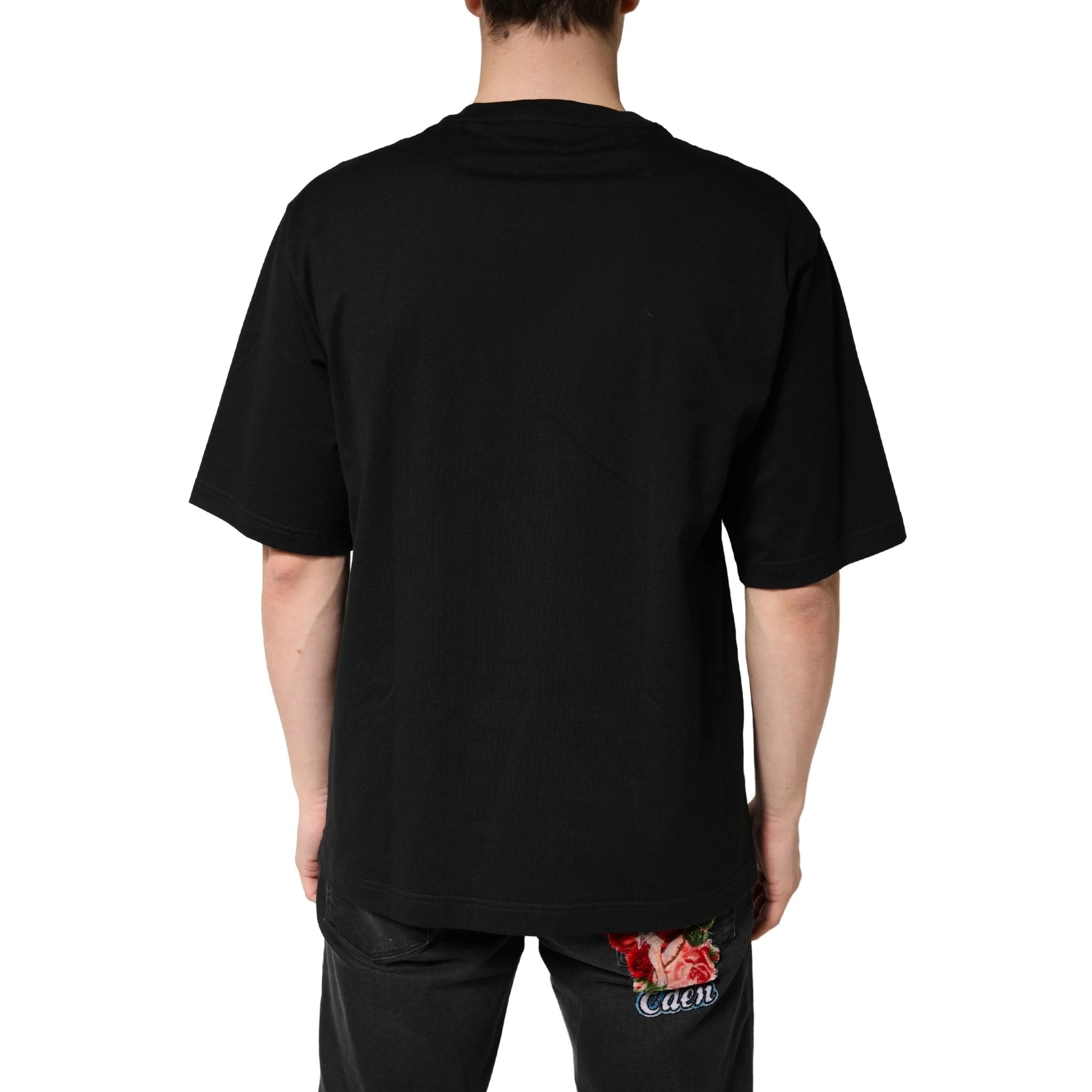 Dolce & Gabbana Black Cotton Crewneck Short Sleeve T-Shirt by Dolce & Gabbana