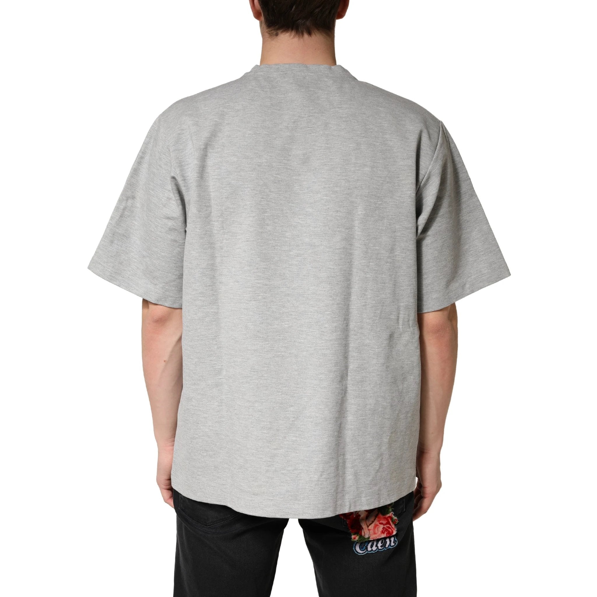 Dolce & Gabbana Grey Cotton Crewneck Short Sleeve T-Shirt by Dolce & Gabbana