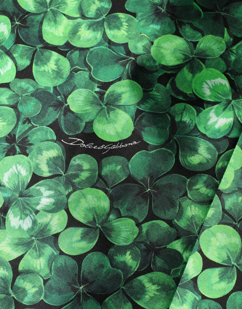 Dolce & Gabbana Green Clover Print Sleeveless A-Line Dress by Dolce & Gabbana
