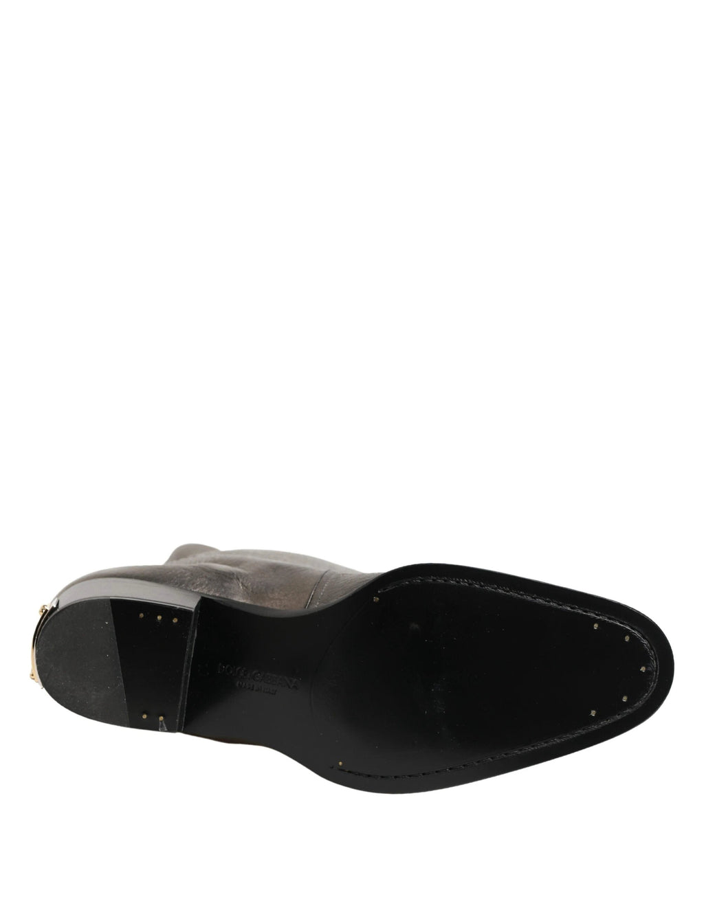 Dolce & Gabbana Metallic Silver Leather Knee High Boots Shoes by Dolce & Gabbana