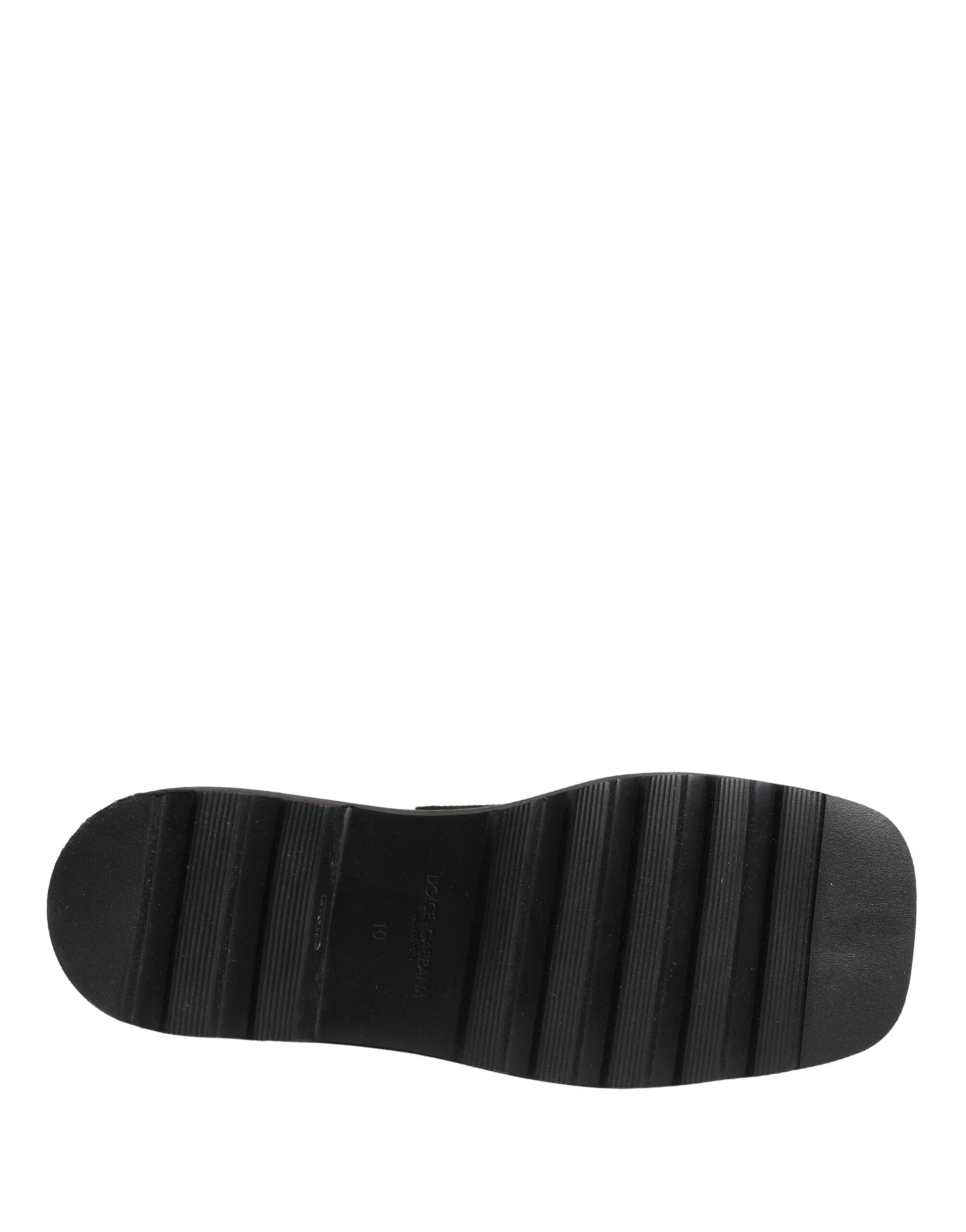 Dolce & Gabbana Black Leather Logo Plaque Ankle Boots Shoes by Dolce & Gabbana