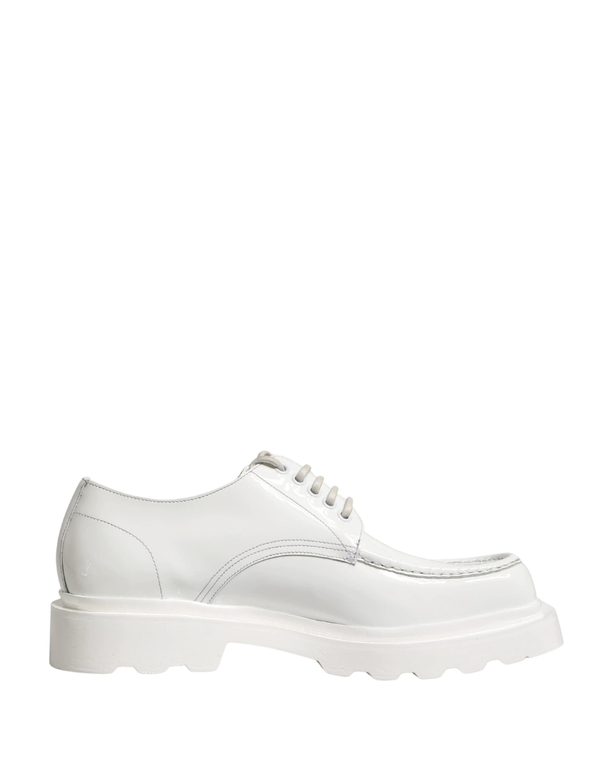 Dolce & Gabbana White Leather Chunky Sole Derby Shoes by Dolce & Gabbana