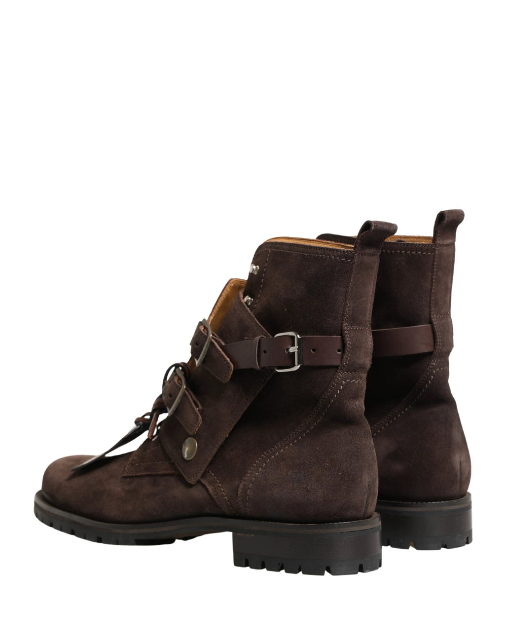 Dolce & Gabbana Brown Suede Leather Buckle Ankle Boots Shoes by Dolce & Gabbana