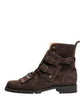 Dolce & Gabbana Brown Suede Leather Buckle Ankle Boots Shoes by Dolce & Gabbana