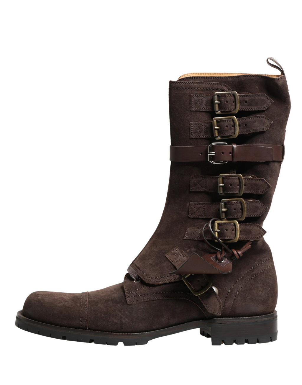 Dolce & Gabbana Brown Suede Leather Combat Ankle Boots Shoes by Dolce & Gabbana