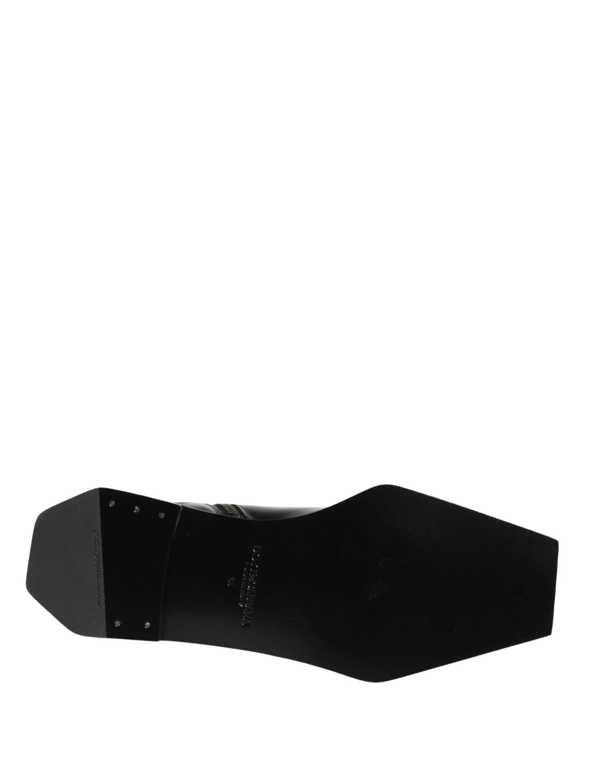 Dolce & Gabbana Black Leather Zip Closure Ankle Boots Shoes by Dolce & Gabbana