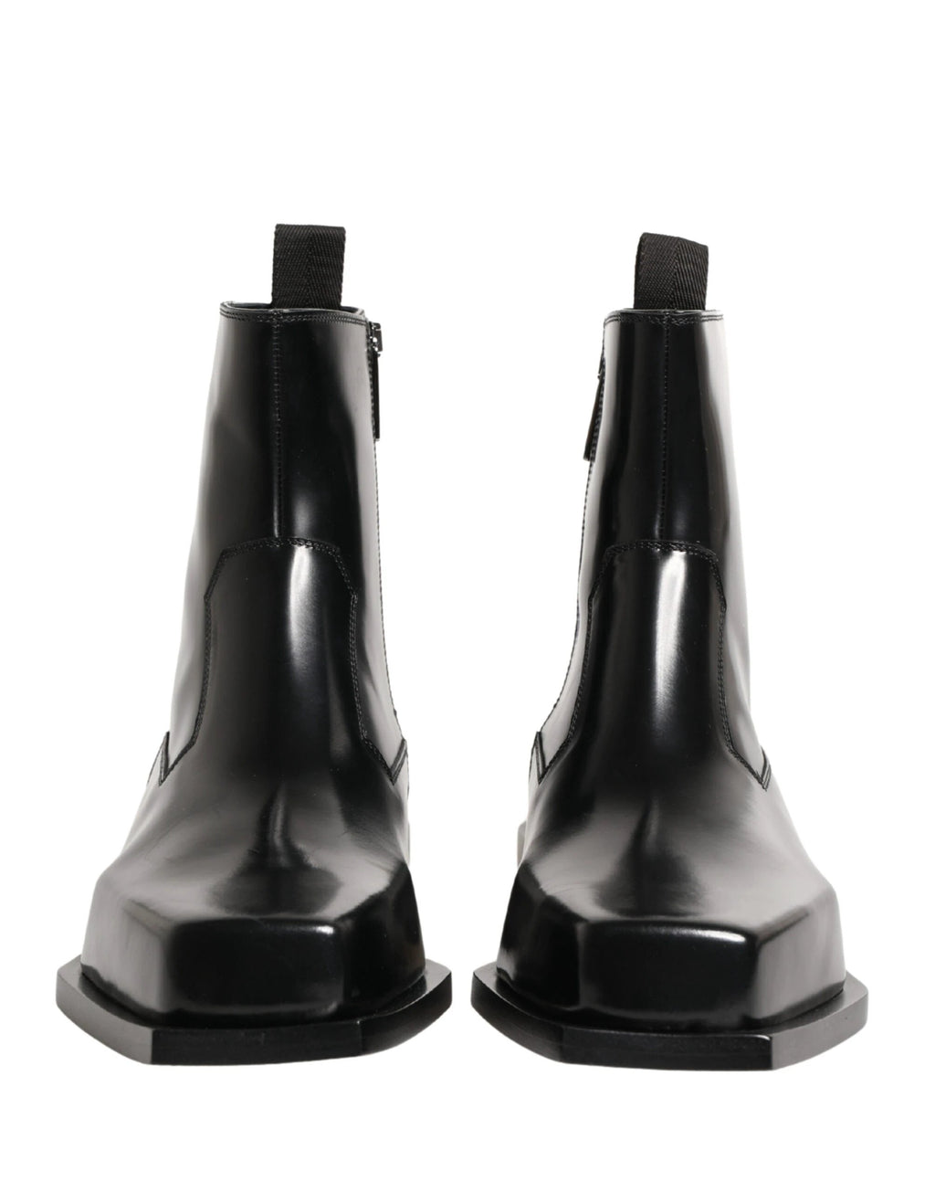 Dolce & Gabbana Black Leather Zip Closure Ankle Boots Shoes by Dolce & Gabbana