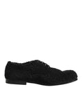 Dolce & Gabbana Men Black Riccio Shearling Dress Derby Shoes by Dolce & Gabbana