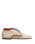 Dolce & Gabbana Beige Canvas Lace-Up Men Dress Derby Shoes by Dolce & Gabbana
