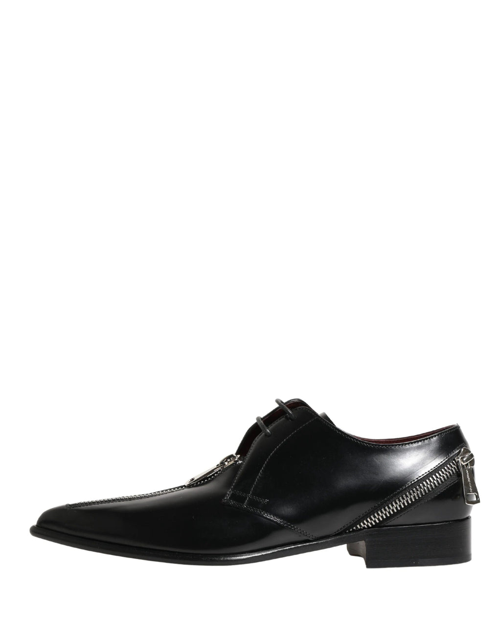 Dolce & Gabbana Men Black Lace-Up Leather Zip Dress Derby Shoes by Dolce & Gabbana