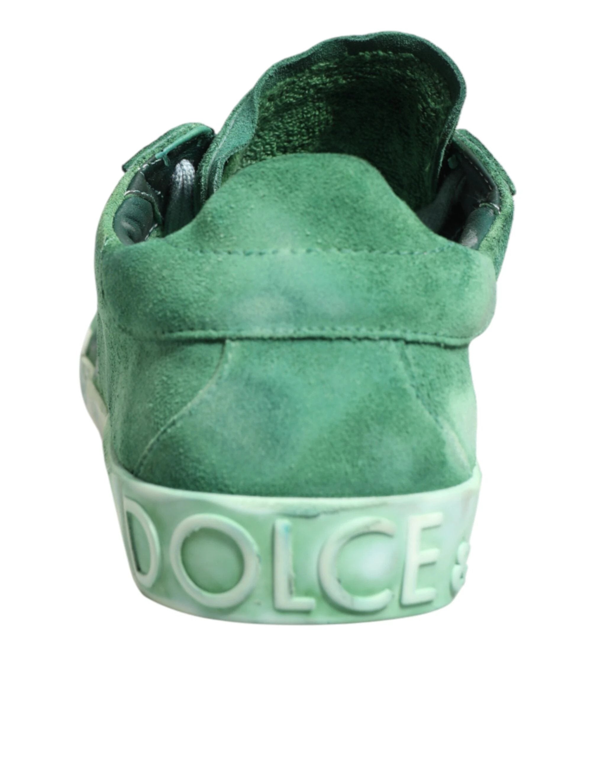 Dolce & Gabbana Green Suade DG Logo Sole Low Top Sneakers Shoes by Dolce & Gabbana