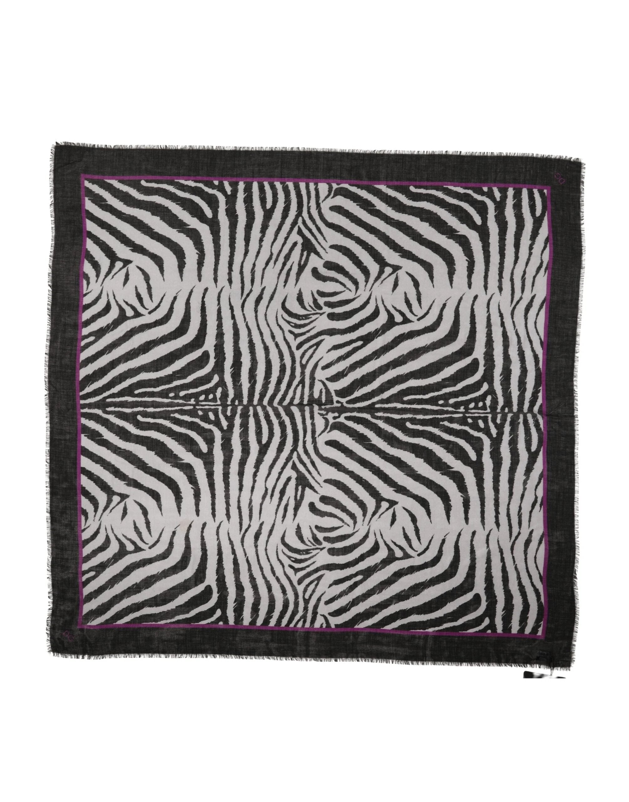 Dolce & Gabbana White Black Zebra Pattern Shawl 255cm x 132cm Men Scarf by Dolce & Gabbana